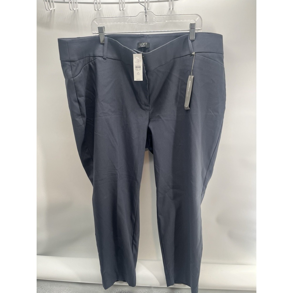 NEW LOFT Skinny Ankle Pants Women Size 24 Blue Dress Pants Trousers Stretch